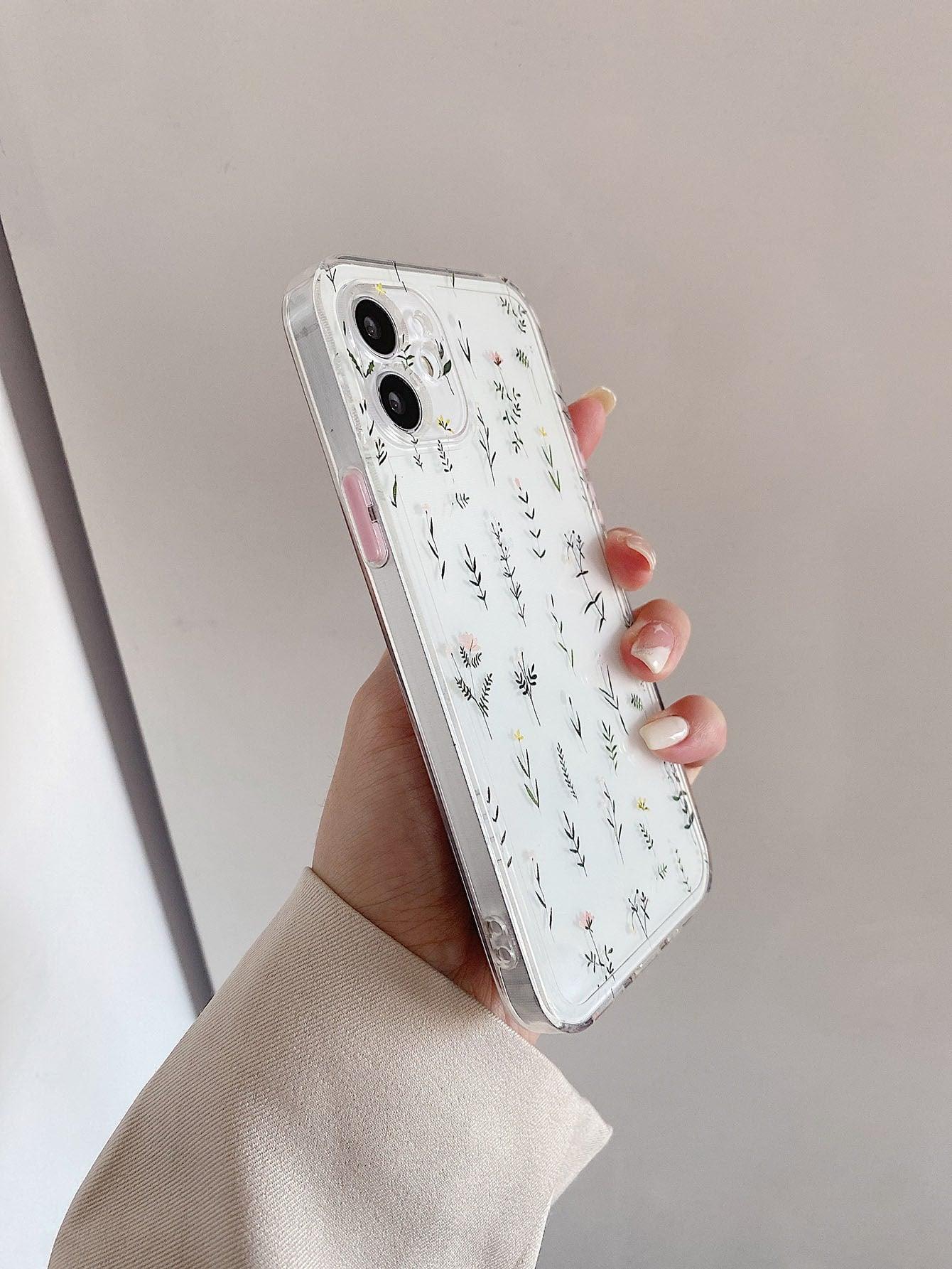 Plants Pattern Clear Phone Case - Lasercutwraps Shop