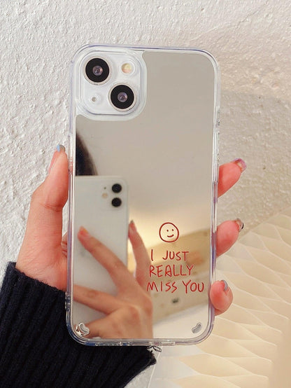 Slogan Graphic Mirror Phone Case - Lasercutwraps Shop