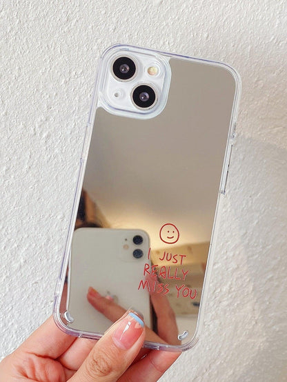 Slogan Graphic Mirror Phone Case - Lasercutwraps Shop