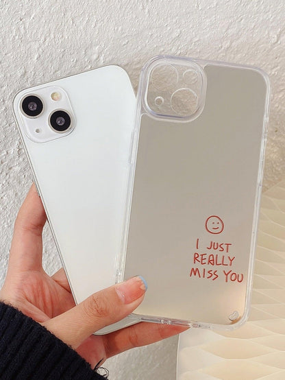 Slogan Graphic Mirror Phone Case - Lasercutwraps Shop