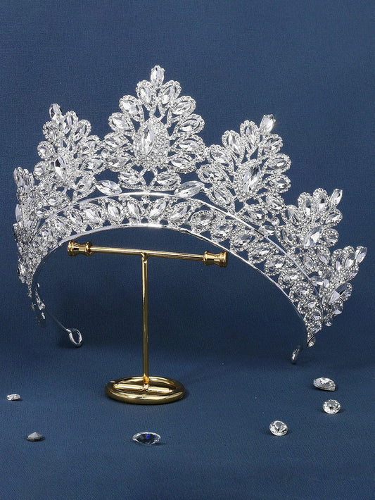 Rhinestone Decor Crown Bridal Hair Accessory - Lasercutwraps Shop