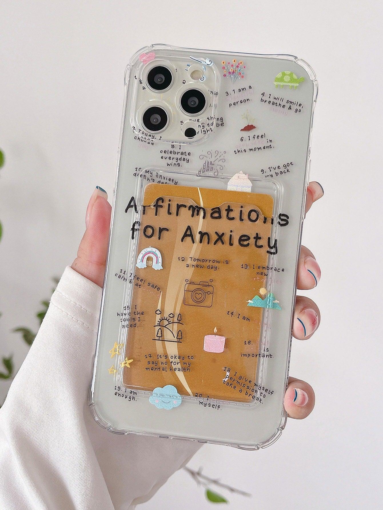 Letter Graphic Card Slot Phone Case Letter Graphic Card Slot Phone Case
