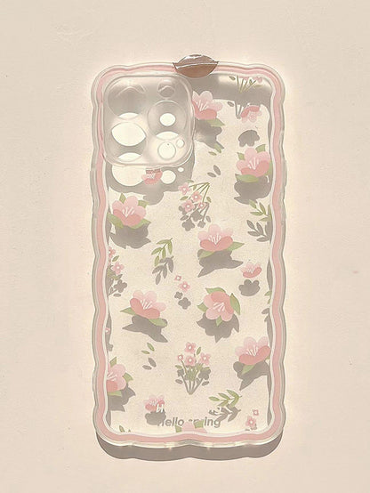 Flower Print Clear Phone Case - Lasercutwraps Shop