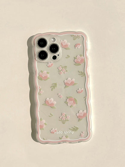 Flower Print Clear Phone Case - Lasercutwraps Shop