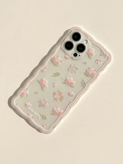 Flower Print Clear Phone Case - Lasercutwraps Shop