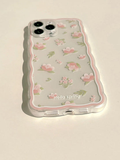 Flower Print Clear Phone Case - Lasercutwraps Shop