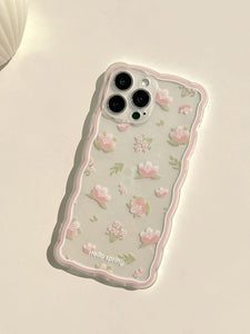 Flower Print Clear Phone Case - Lasercutwraps Shop