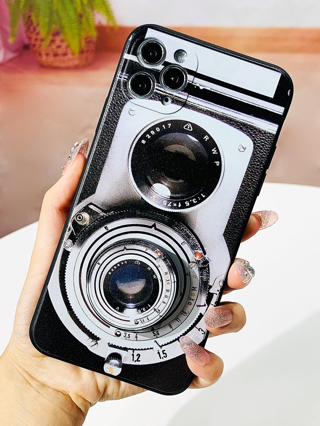 Camera Design Phone Case With Stand-Out Phone Grip - Lasercutwraps Shop