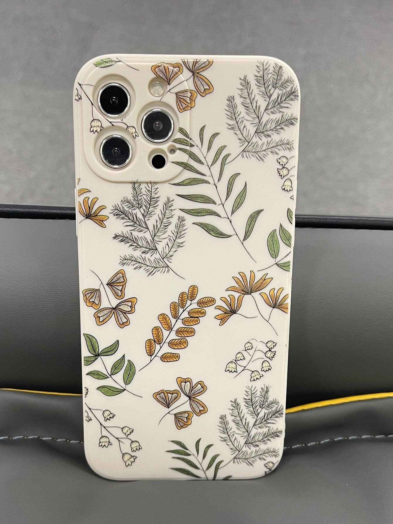 Plants Pattern Phone Case Soft iPhone Case - Lasercutwraps Shop