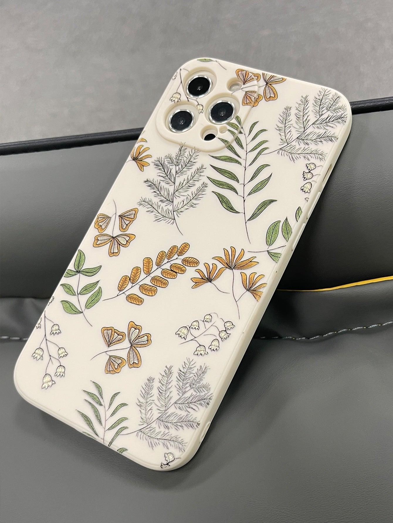 Plants Pattern Phone Case Soft iPhone Case - Lasercutwraps Shop