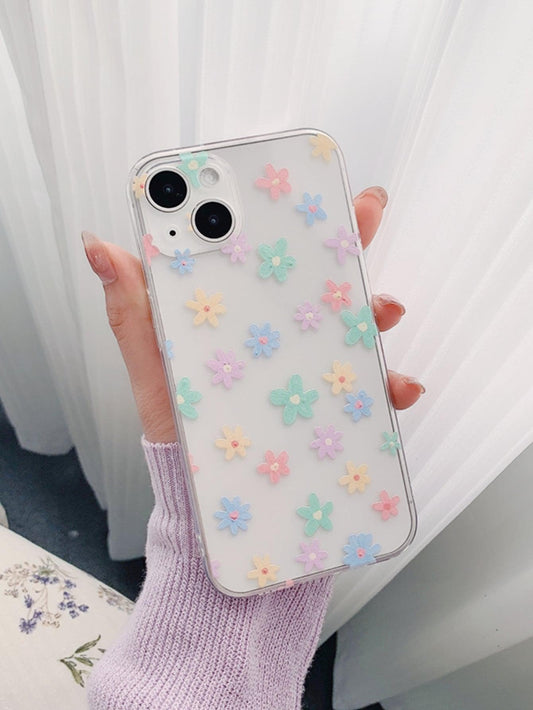 Floral Print Clear Phone Case - Lasercutwraps Shop