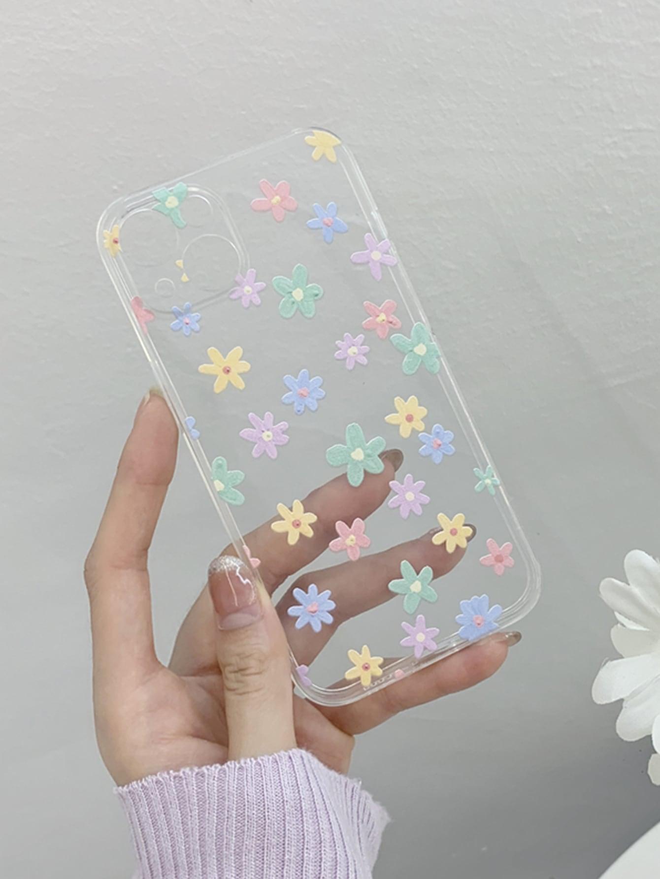 Floral Print Clear Phone Case - Lasercutwraps Shop