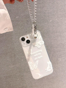 Letter Graphic Clear Phone Case With Hand Strap - Lasercutwraps Shop