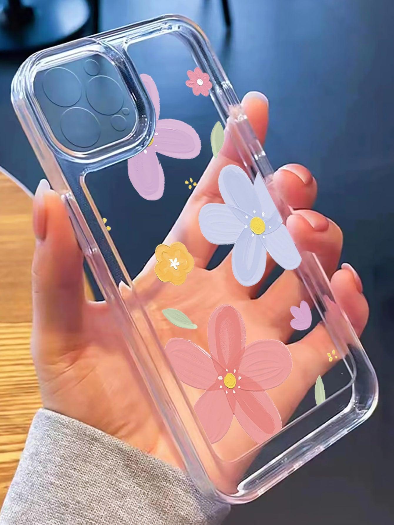 Floral Clear Phone Case - Lasercutwraps Shop