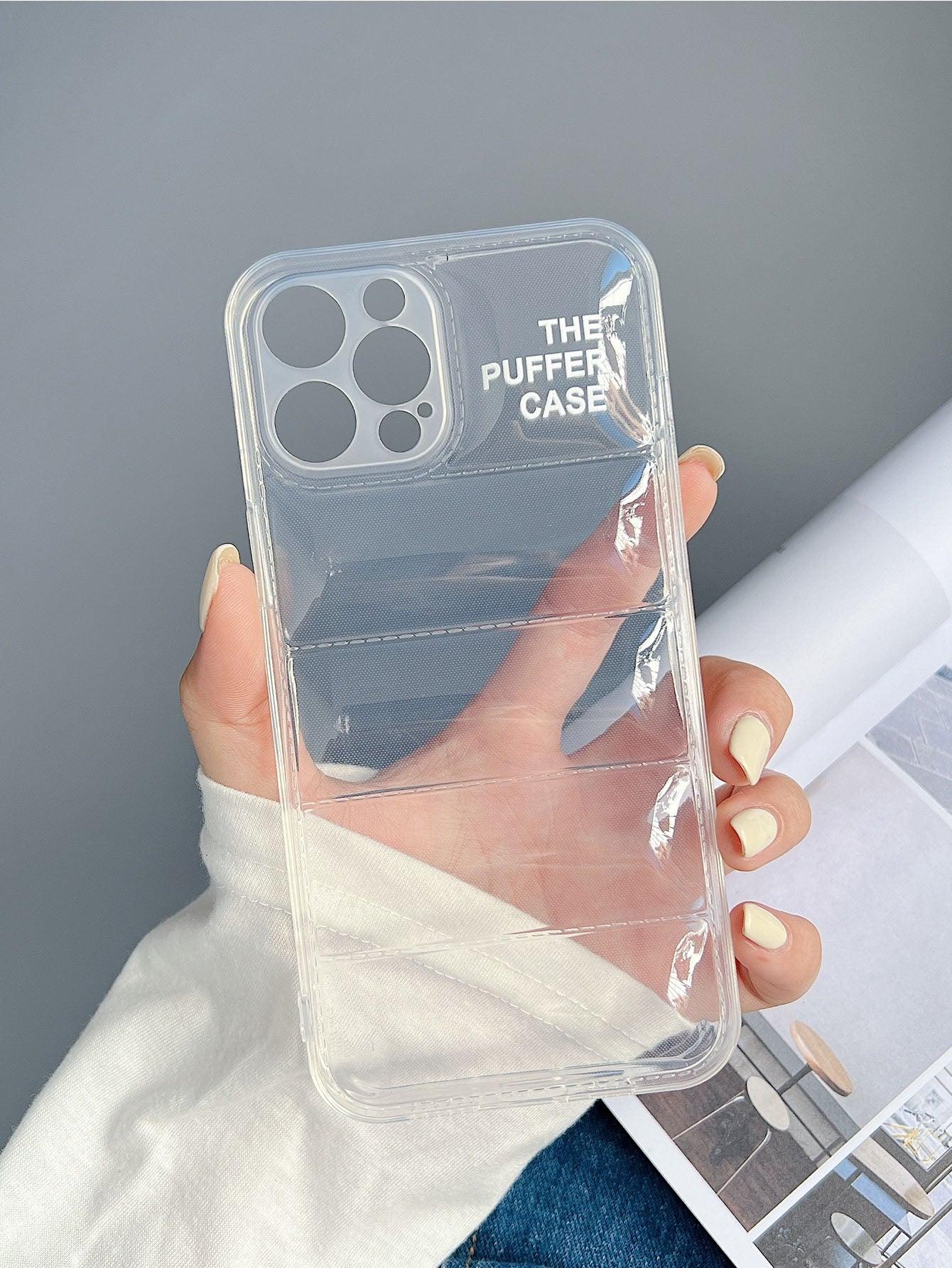 Letter Graphic Clear Puffer Phone Case Letter Graphic Clear Puffer Phone Case