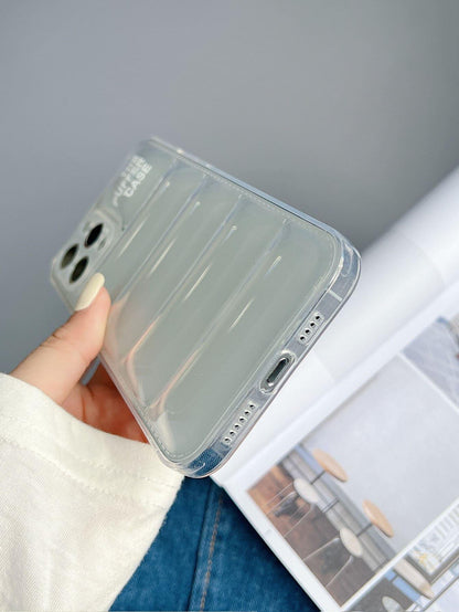 Letter Graphic Clear Puffer Phone Case - Lasercutwraps Shop