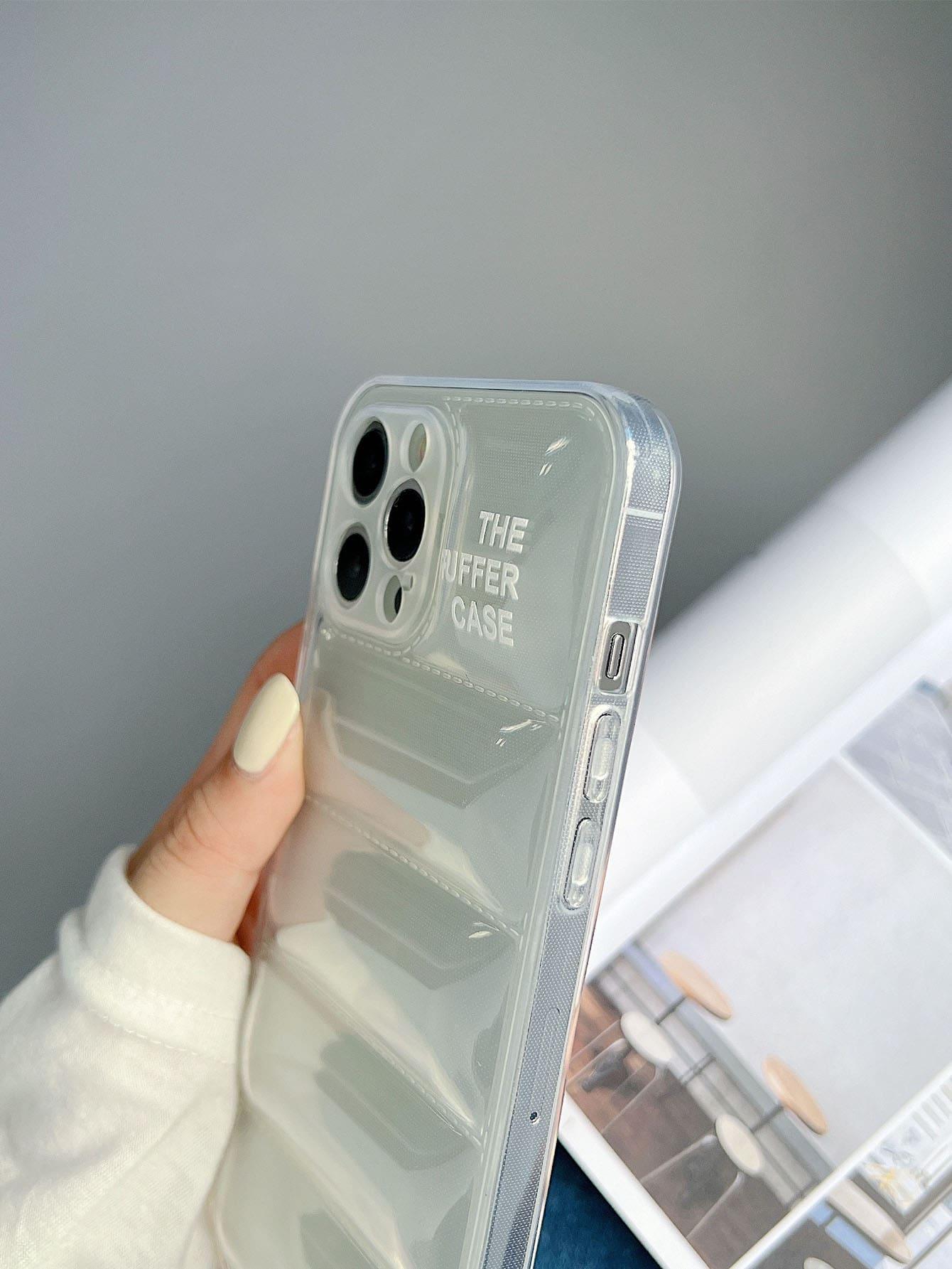 Letter Graphic Clear Puffer Phone Case Letter Graphic Clear Puffer Phone Case