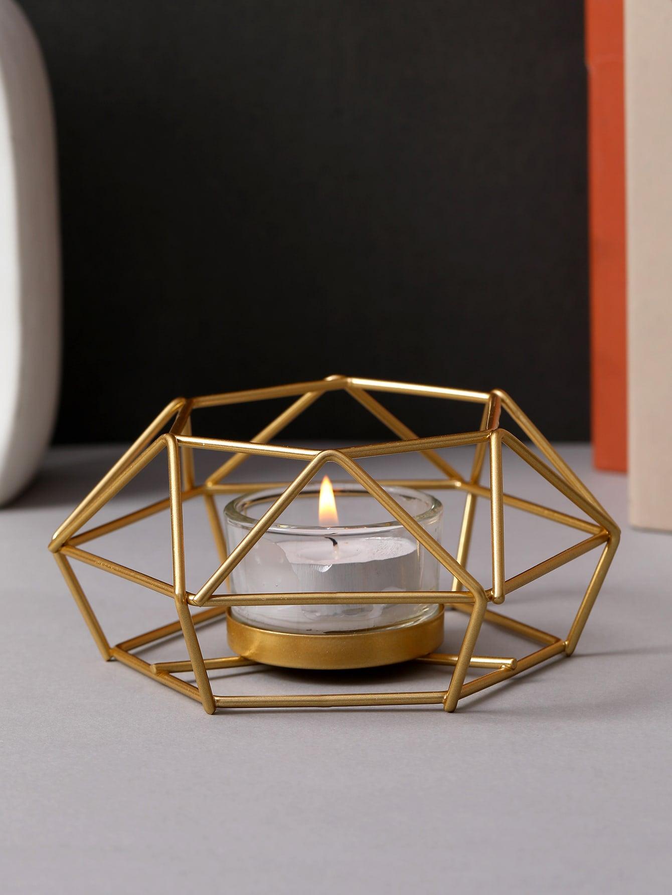 1pc Hollow Out Geometric Design Candle Holder - Lasercutwraps Shop