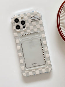 Checkered Phone Case With Card Slot - Lasercutwraps Shop