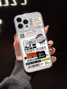 Label Pattern Clear Phone Case - Lasercutwraps Shop