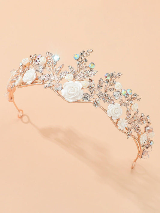 Rhinestone & Flower Decor Bridal Headwear - Lasercutwraps Shop