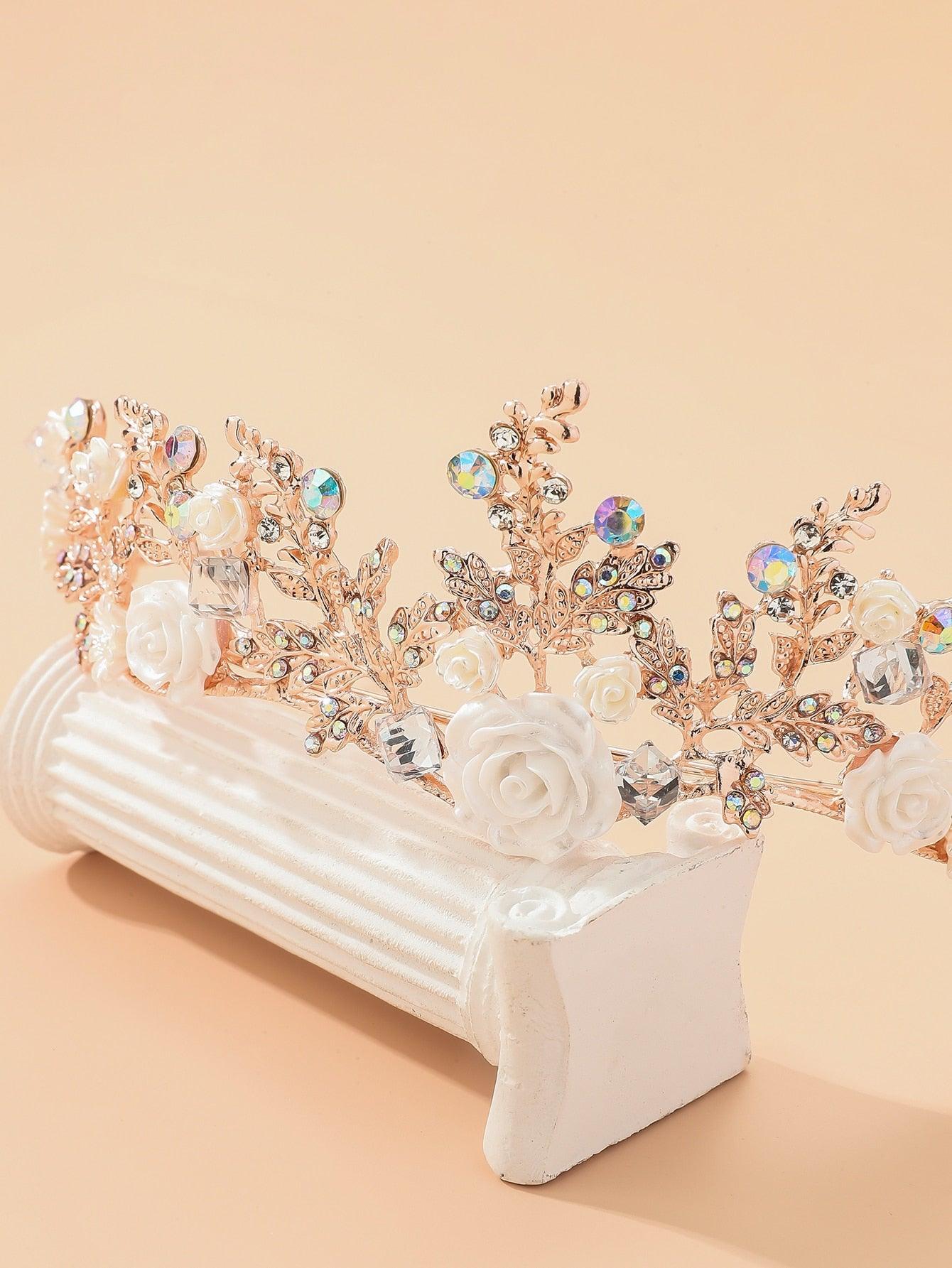 Rhinestone & Flower Decor Bridal Headwear - Lasercutwraps Shop
