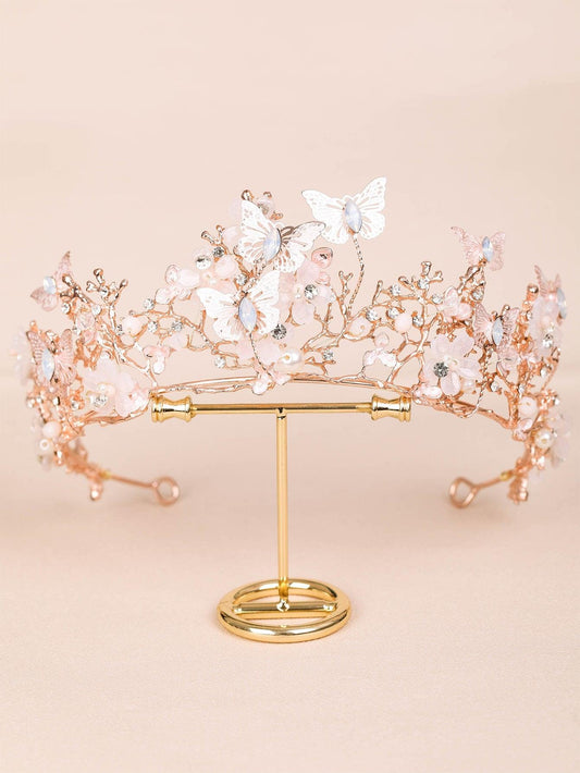 Butterfly & Bead Decor Bridal Headband - Lasercutwraps Shop