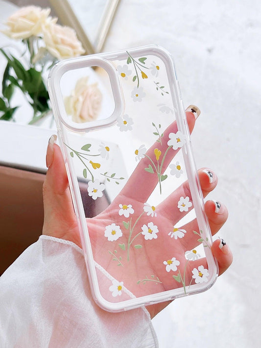 Floral Clear Phone Case - Lasercutwraps Shop