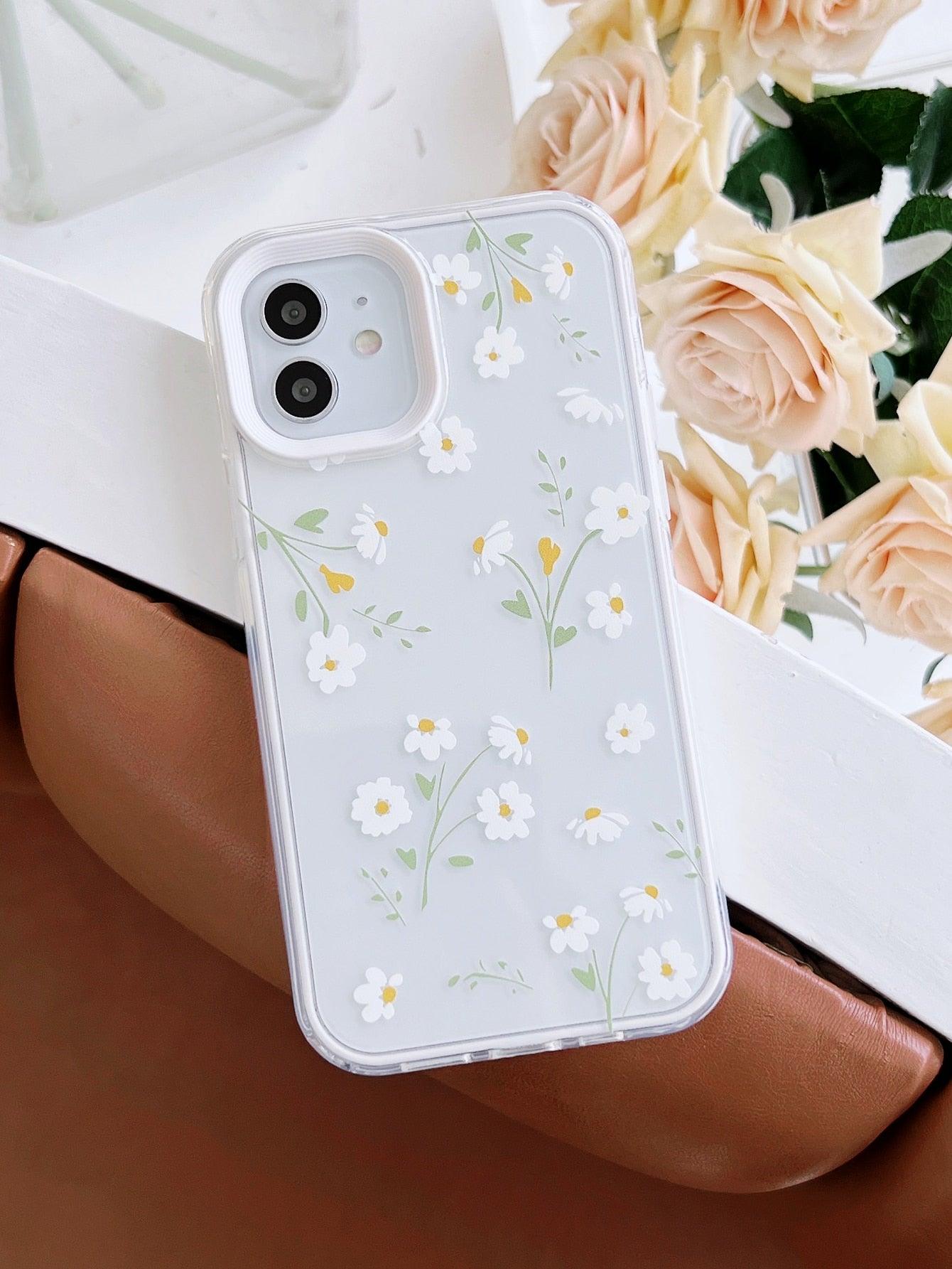 Floral Clear Phone Case Lasercutwraps Shop Floral Clear Phone Case Lasercutwraps Shop