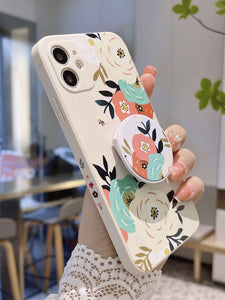 Floral Pattern Phone Case With Stand-Out Holder - Lasercutwraps Shop