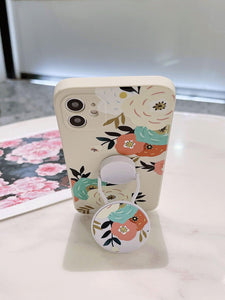 Floral Pattern Phone Case With Stand-Out Holder - Lasercutwraps Shop