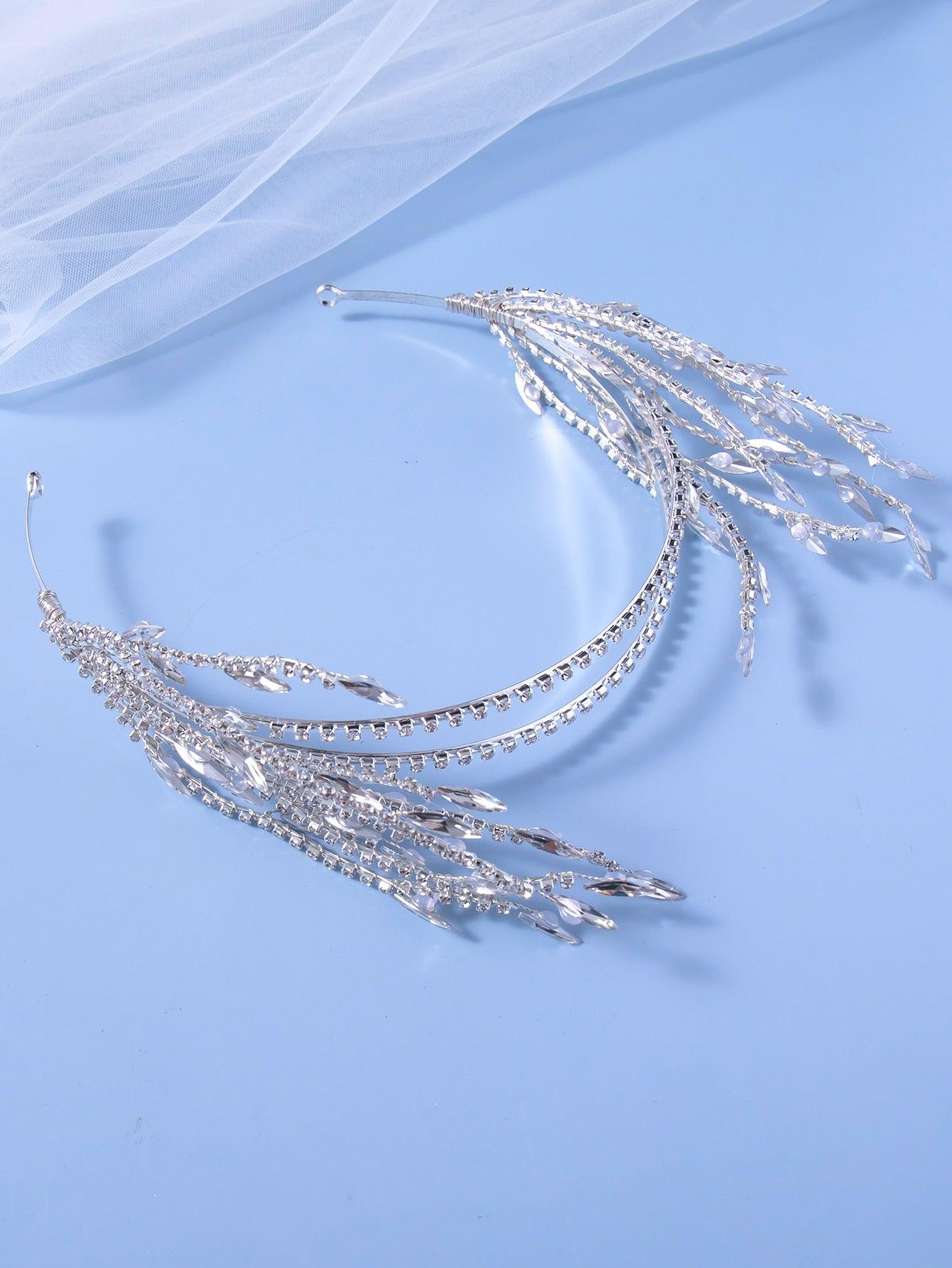 Rhinestone Decor Bridal Headband - Lasercutwraps Shop