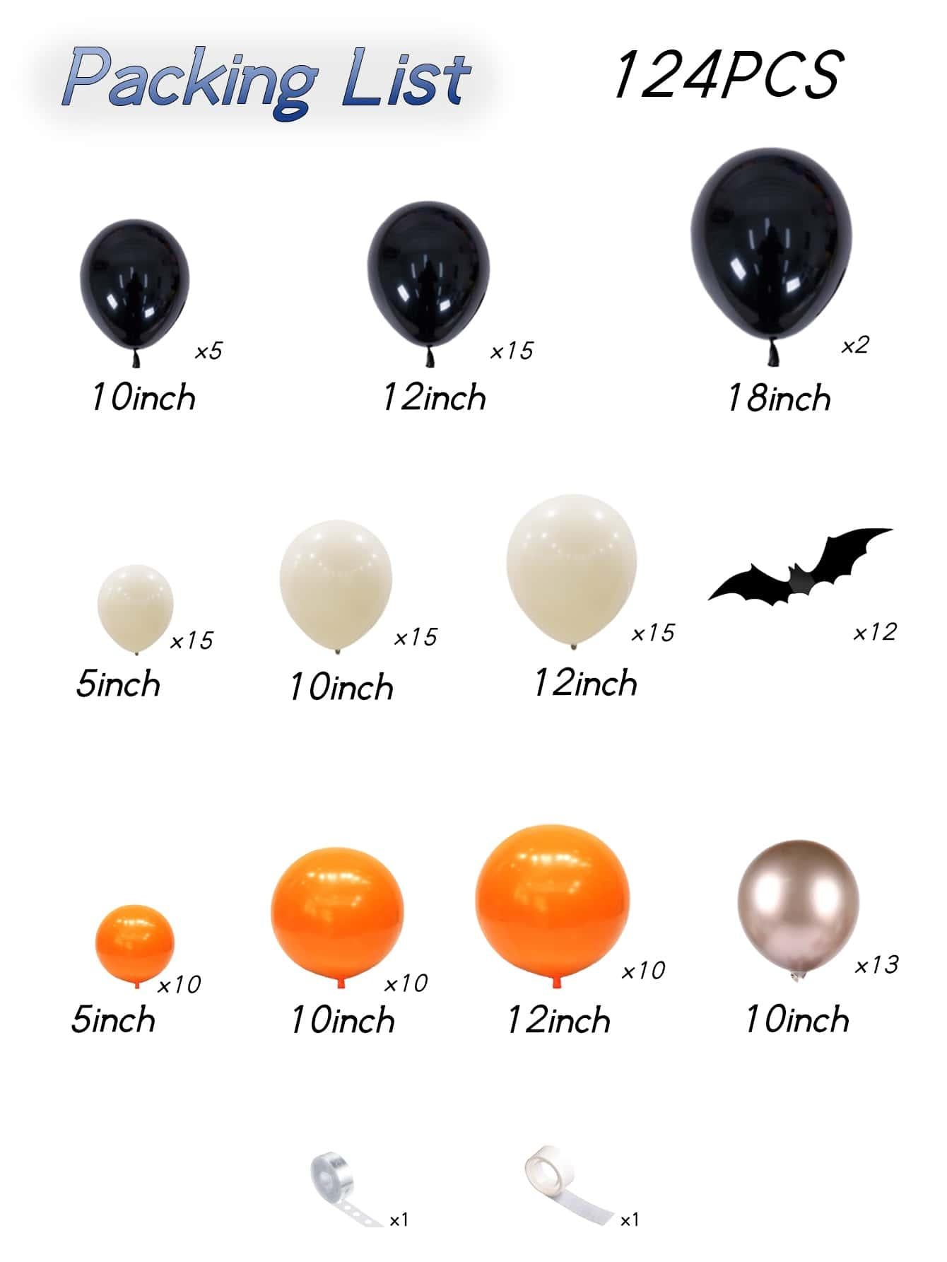 124pcs Halloween Pattern Balloon - Lasercutwraps Shop