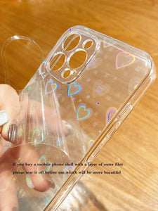 Clear Phone Case With Aurora Heart Paper - Lasercutwraps Shop