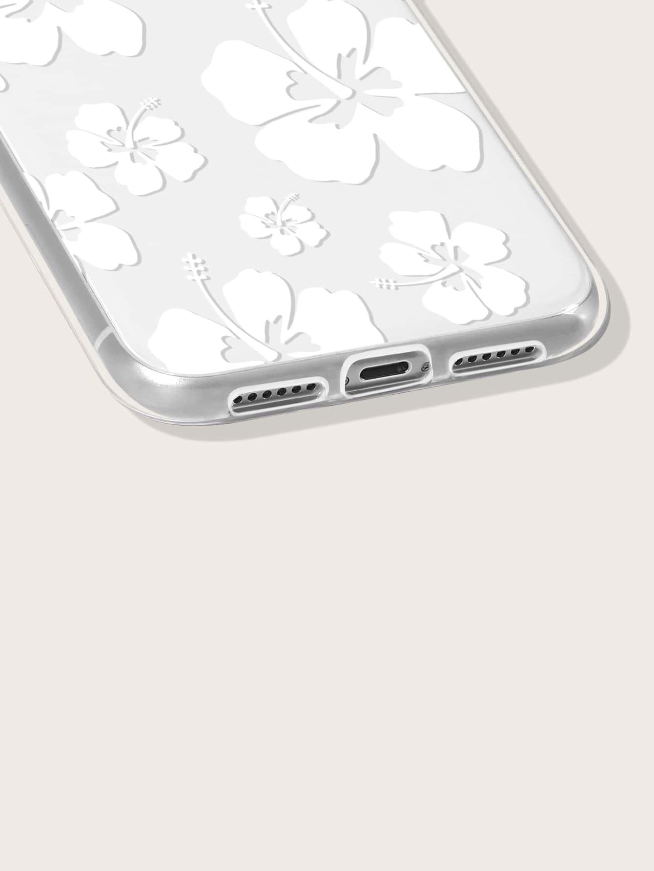 White Flower Pattern Clear Phone Case - Lasercutwraps Shop