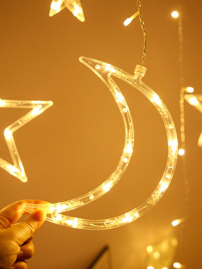 3m Moon & Star Curtain String Light - Lasercutwraps Shop