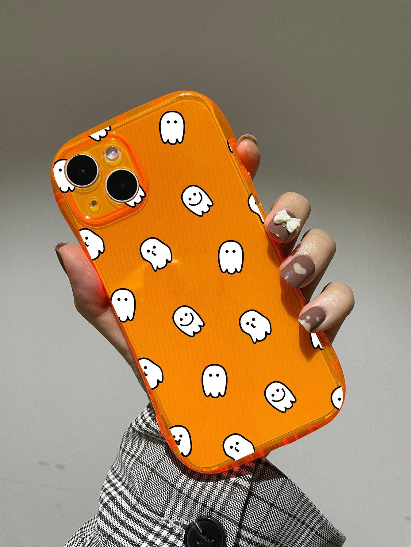 Cartoon Ghost Print Phone Case - Lasercutwraps Shop