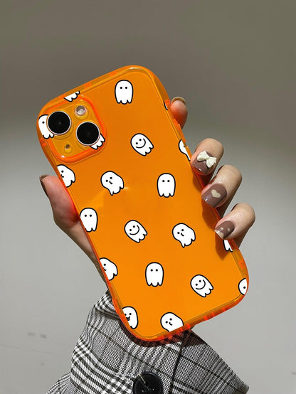 Cartoon Ghost Print Phone Case - Lasercutwraps Shop