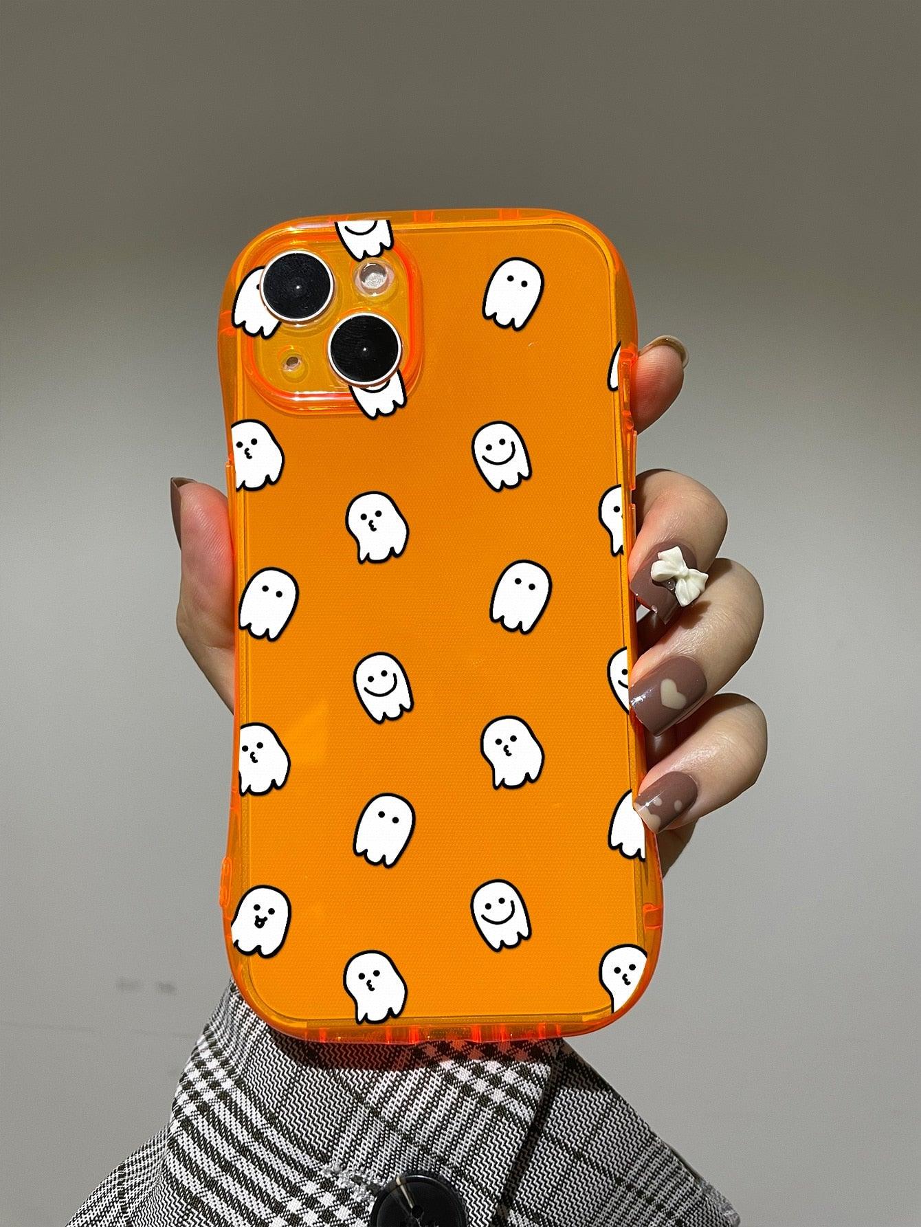 Cartoon Ghost Print Phone Case - Lasercutwraps Shop