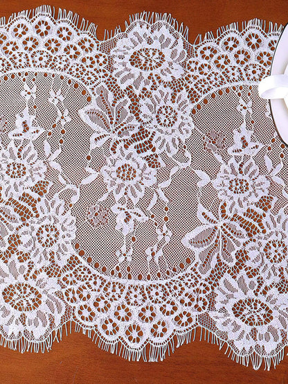 Flower Embroidery Disposable Table Runner - Lasercutwraps Shop