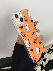 Halloween Ghost & Pumpkin Print Phone Case - Lasercutwraps Shop