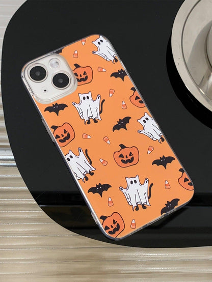 Halloween Ghost & Pumpkin Print Phone Case - Lasercutwraps Shop