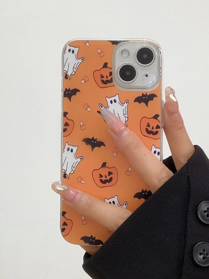 Halloween Ghost & Pumpkin Print Phone Case - Lasercutwraps Shop