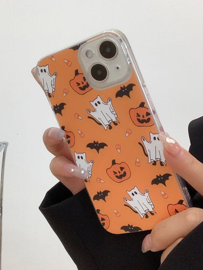 Halloween Ghost & Pumpkin Print Phone Case - Lasercutwraps Shop