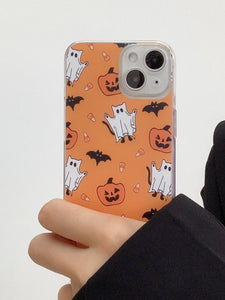 Halloween Ghost & Pumpkin Print Phone Case - Lasercutwraps Shop