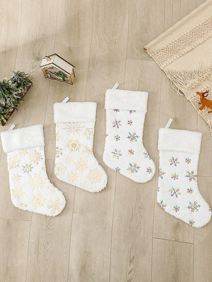 1pc Snowflake Pattern Christmas Stocking Decoration - Lasercutwraps Shop