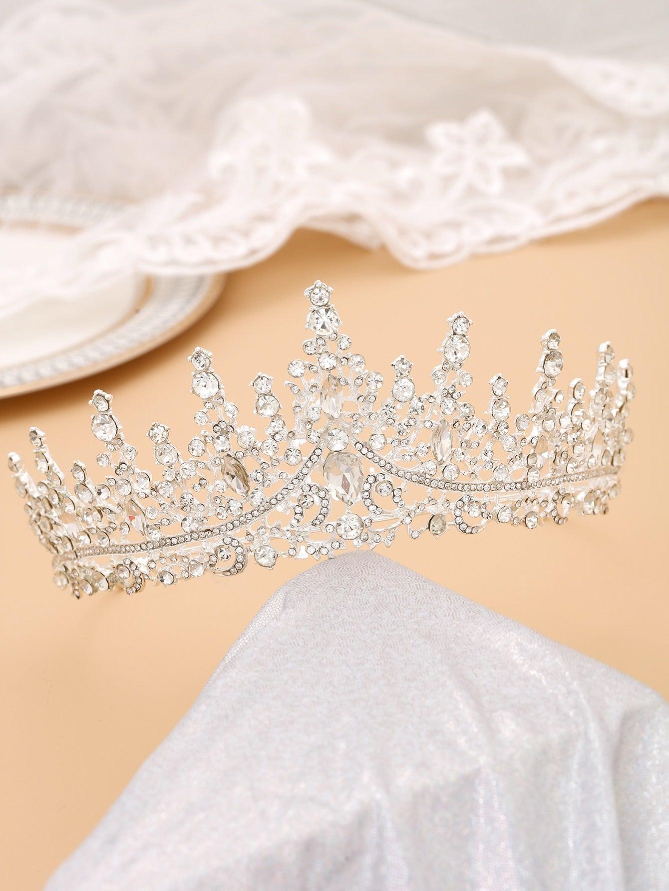 Rhinestone Crown Design Bridal Headband - Lasercutwraps Shop