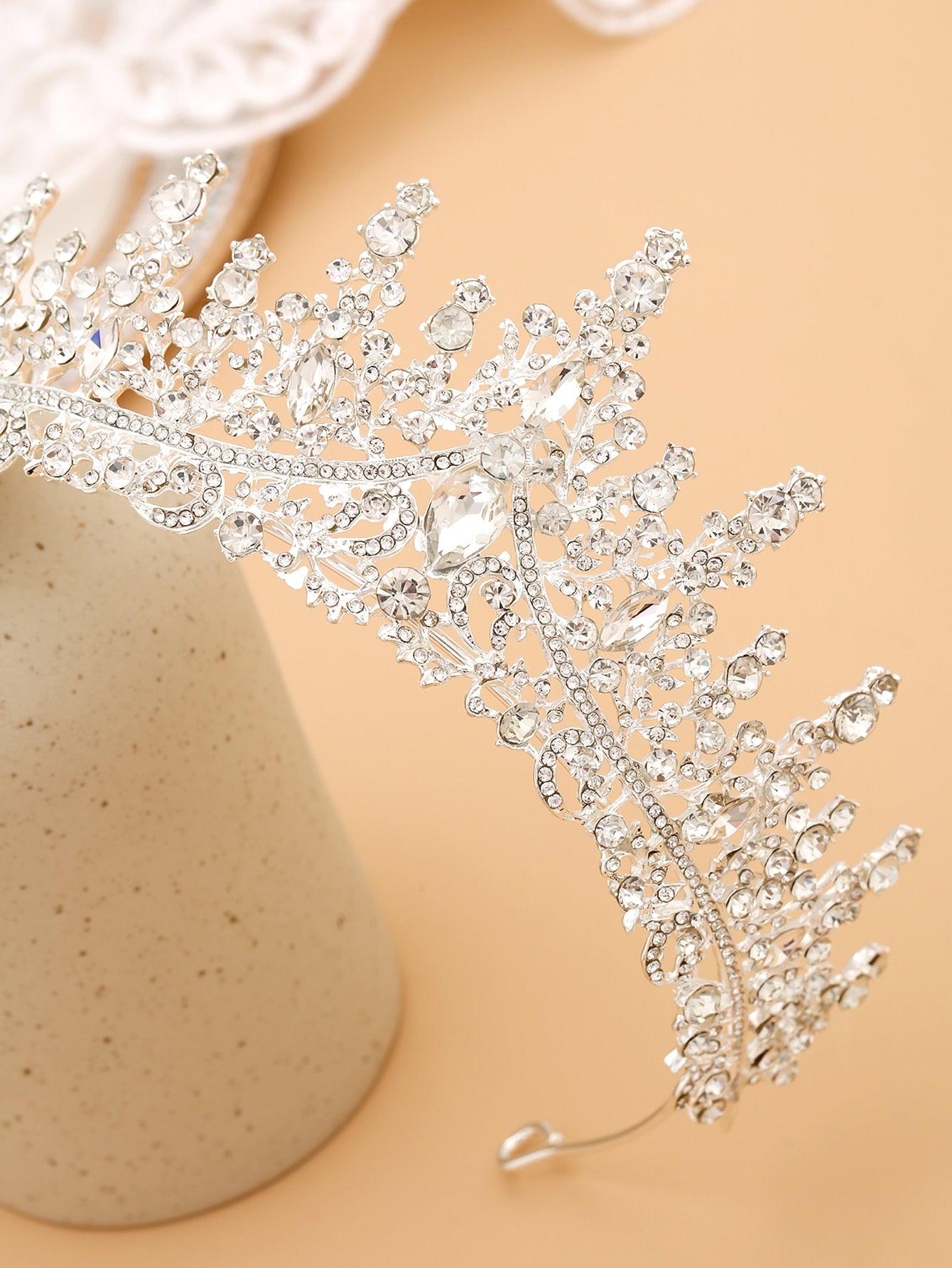 Rhinestone Crown Design Bridal Headband - Lasercutwraps Shop