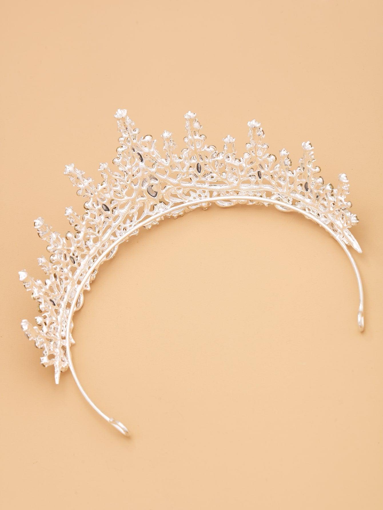 Rhinestone Crown Design Bridal Headband - Lasercutwraps Shop