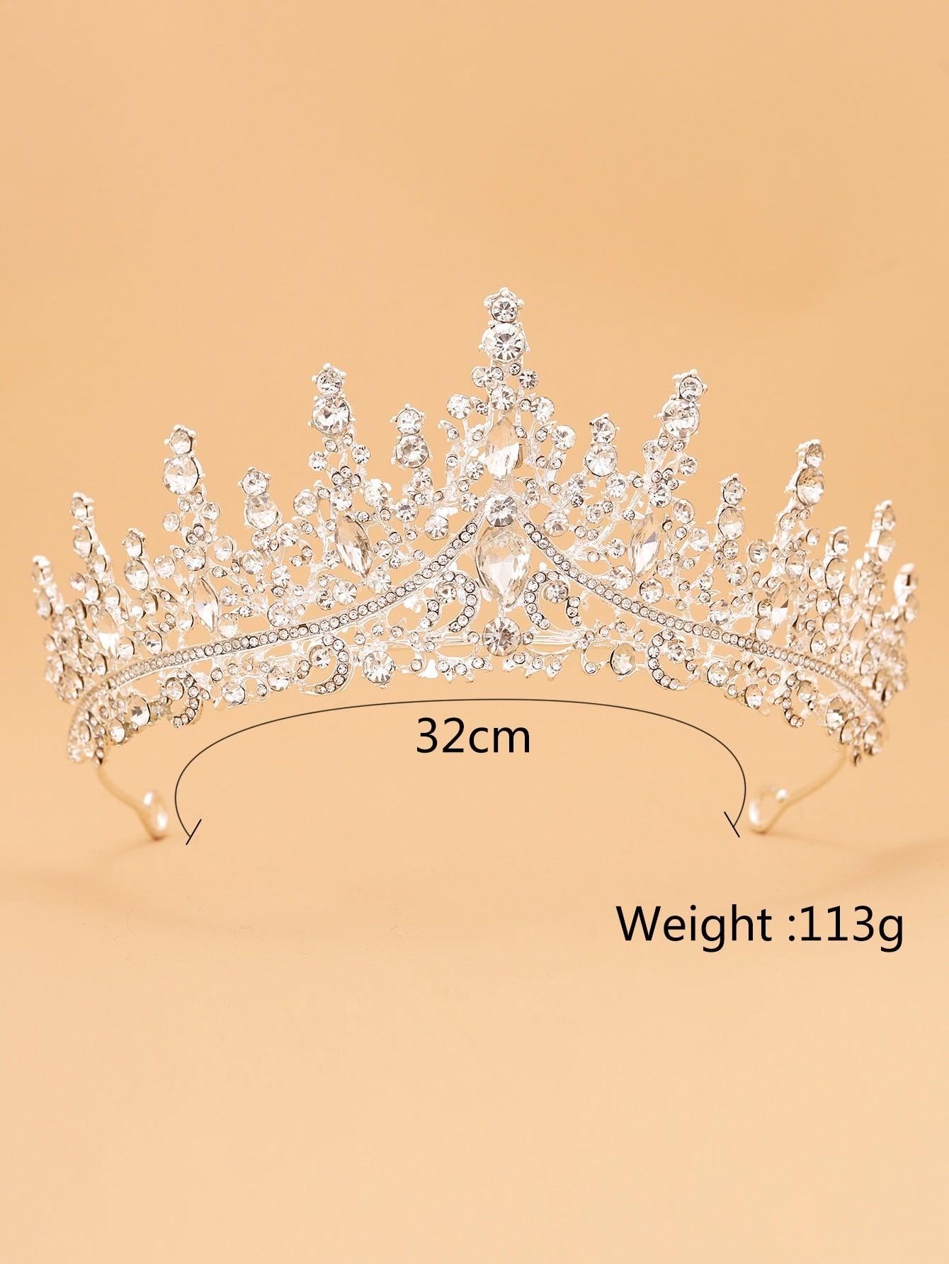 Rhinestone Crown Design Bridal Headband - Lasercutwraps Shop